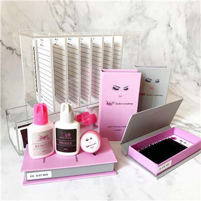 Luxury Private Label Eyelashes Extensions Sets Own Logo Custom Packaging Trays Boxes Accessories Tools Glue 